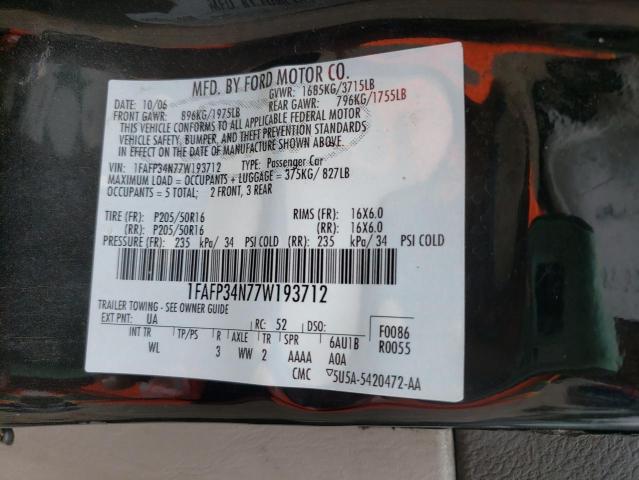 Photo 10 from auction – 2007 FORD FOCUS ZX4 with VIN 1FAFP34N77W193712