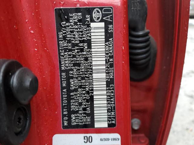Photo 10 from auction – 2015 TOYOTA COROLLA L with VIN 2T1BURHE7FC298952