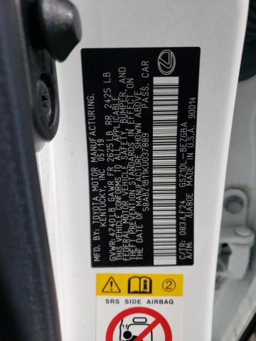 Photo 10 from auction – 2019 LEXUS ES 350 with VIN 58ABZ1B11KU037889
