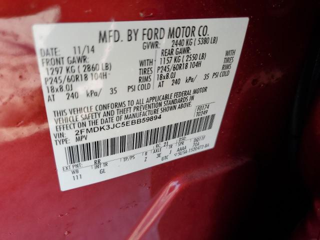 Photo 10 from auction – 2014 FORD EDGE SEL with VIN 2FMDK3JC5EBB59894