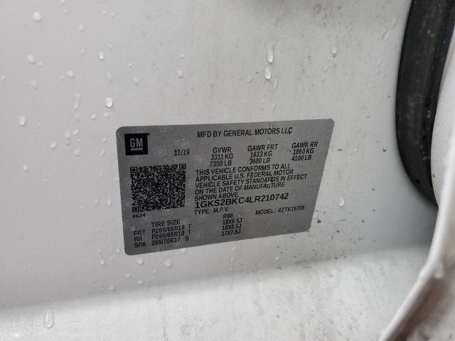 Photo 10 from auction – 2020 GMC YUKON SLT with VIN 1GKS2BKC4LR210742