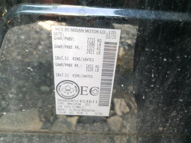 Photo 9 from auction – 2020 NISSAN PATHFINDER with VIN 5N1DR2CM7LC614611