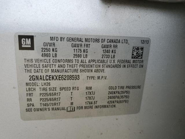 Photo 10 from auction – 2014 CHEVROLET EQUINOX LT with VIN 2GNALCEKXE6208593