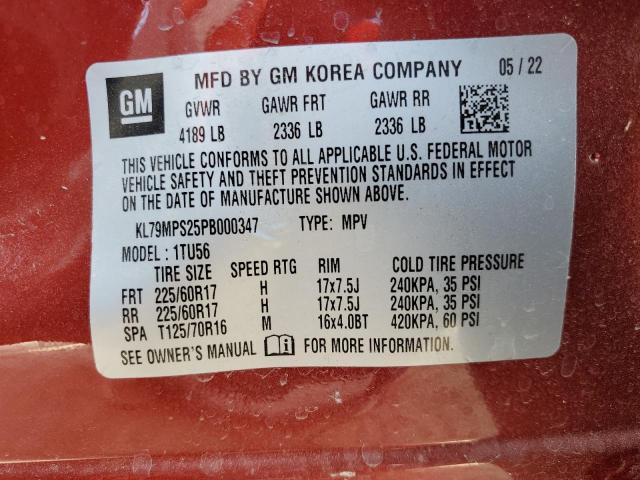 Photo 10 from auction – 2023 CHEVROLET TRAILBLAZE with VIN KL79MPS25PB000347