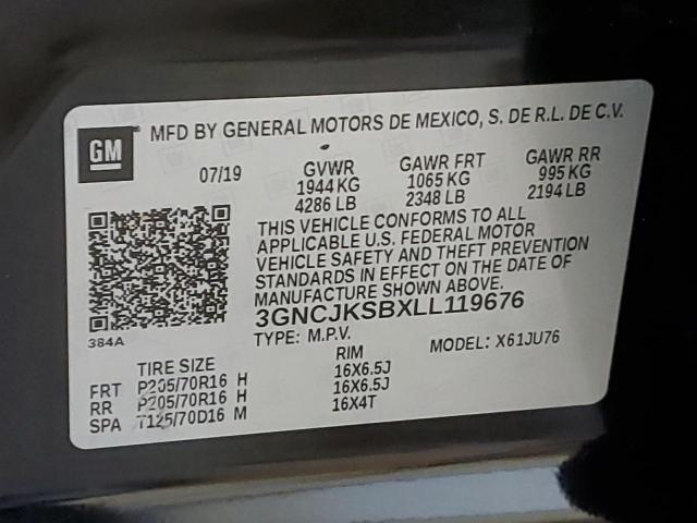 Photo 10 from auction – 2020 CHEVROLET TRAX LS with VIN 3GNCJKSBXLL119676
