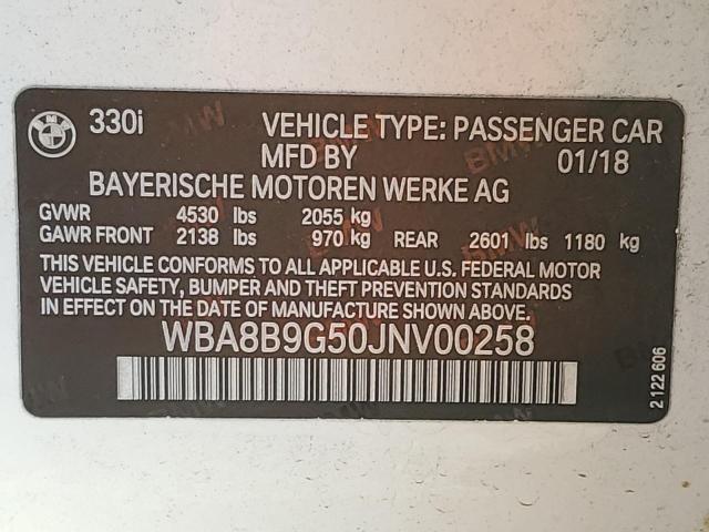 Photo 10 from auction – 2018 BMW 330 I with VIN WBA8B9G50JNV00258