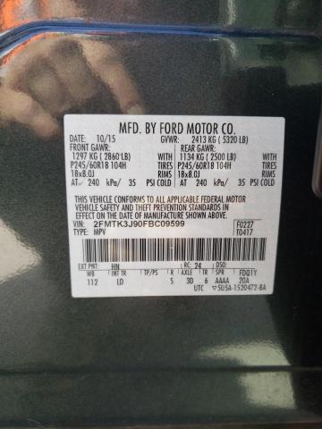 Photo 10 from auction – 2015 FORD EDGE SEL with VIN 2FMTK3J90FBC09599
