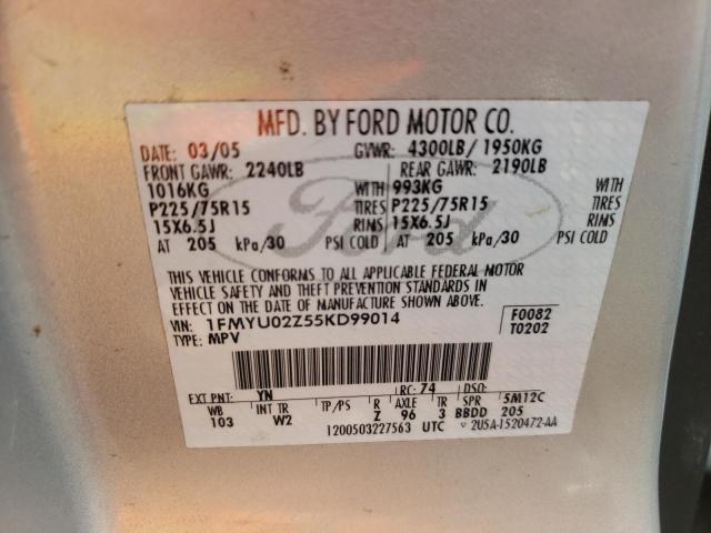 Photo 10 from auction – 2005 FORD ESCAPE XLS with VIN 1FMYU02Z55KD99014