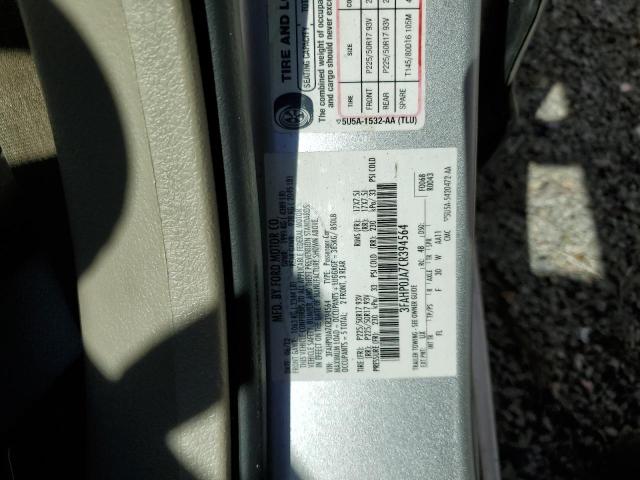 Photo 10 from auction – 2012 FORD FUSION SEL with VIN 3FAHP0JA7CR394564