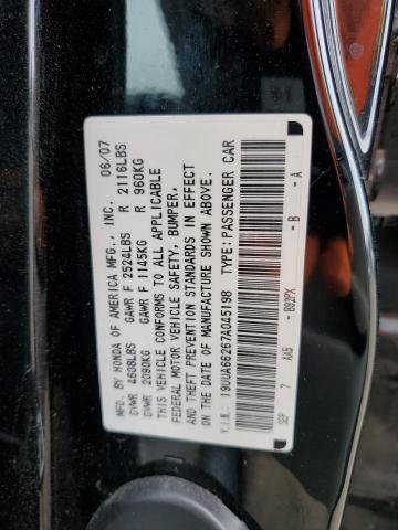 Photo 10 from auction – 2007 ACURA TL with VIN 19UUA66267A045198