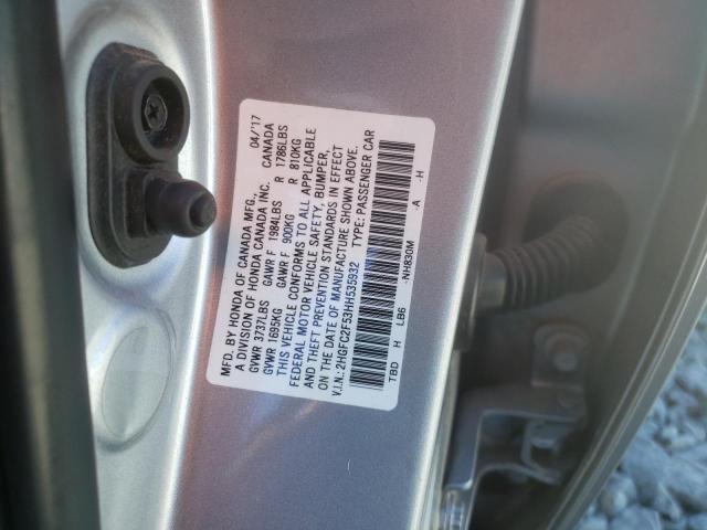 Photo 10 from auction – 2017 HONDA CIVIC LX with VIN 2HGFC2F53HH535932