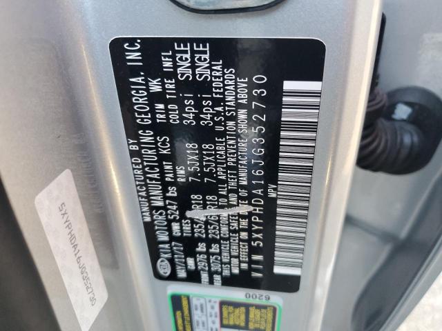 Photo 10 from auction – 2018 KIA SORENTO EX with VIN 5XYPHDA16JG352730