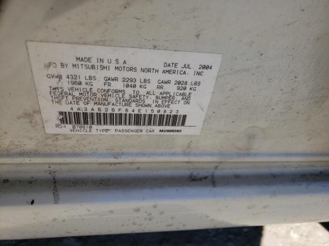 Photo 10 from auction – 2004 MITSUBISHI GALANT DE with VIN 4A3AB26F84E150823
