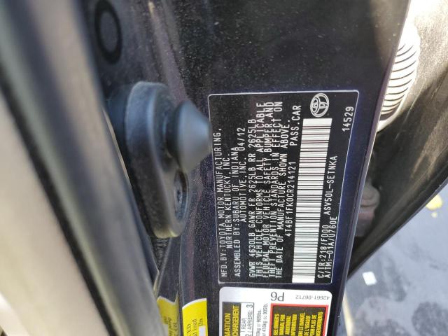 Photo 10 from auction – 2012 TOYOTA CAMRY BASE with VIN 4T4BF1FK0CR214121