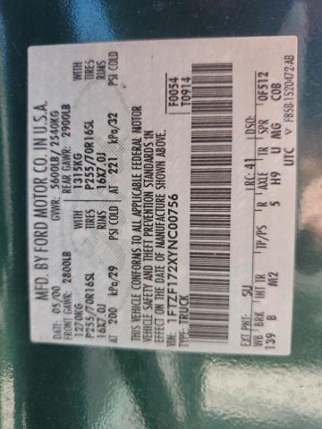 Photo 10 from auction – 2000 FORD F150 with VIN 1FTZF172XYNC00756