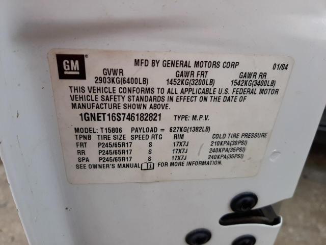 Photo 10 from auction – 2004 CHEVROLET TRAILBLAZE with VIN 1GNET16S746182821