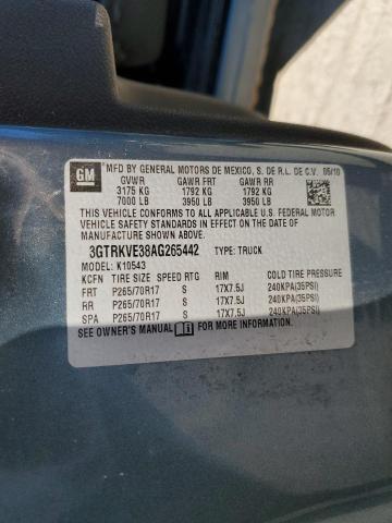 Photo 10 from auction – 2010 GMC SIERRA K15 with VIN 3GTRKVE38AG265442