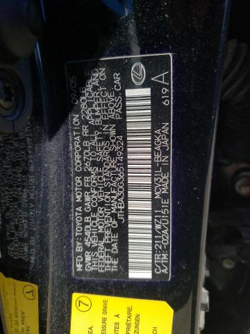 Foto 10 de la subasta – 2006 LEXUS ES 330 con VIN JTHBA30G365149324