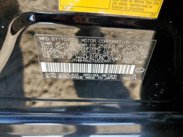 Photo 10 from auction – 2006 LEXUS GS 300 with VIN JTHBH96S765009917