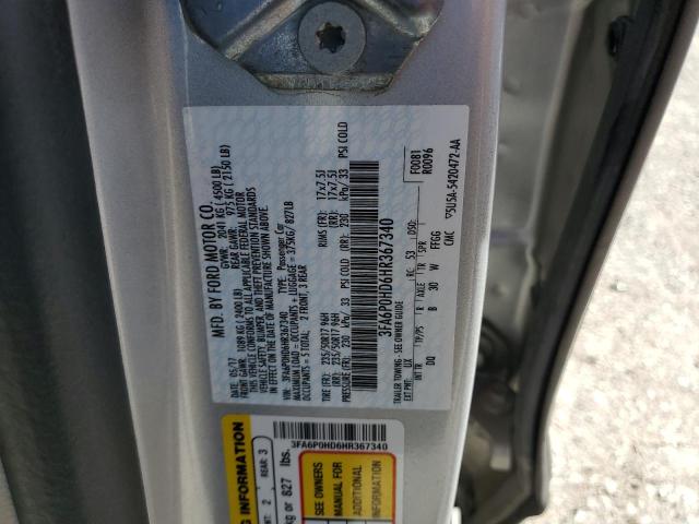 Photo 10 from auction – 2017 FORD FUSION SE with VIN 3FA6P0HD6HR367340