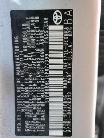 Photo 10 from auction – 2014 TOYOTA COROLLA L with VIN 5YFBURHE2EP077399