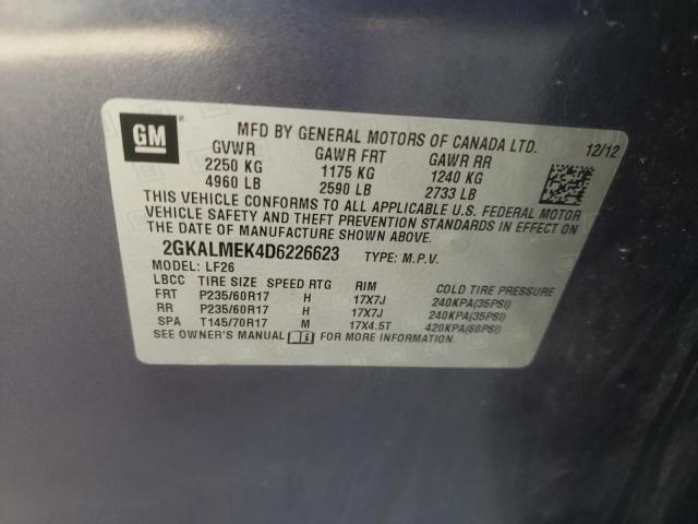 Photo 10 from auction – 2013 GMC TERRAIN SL with VIN 2GKALMEK4D6226623