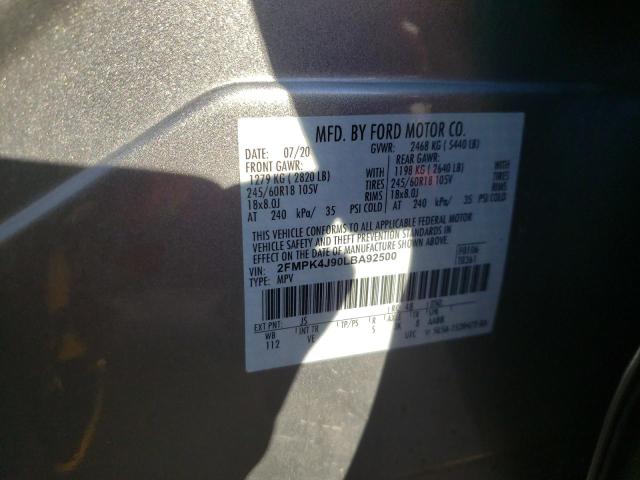 Photo 10 from auction – 2020 FORD EDGE SEL with VIN 2FMPK4J90LBA92500