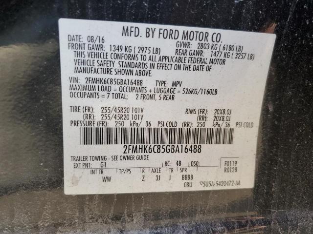 Photo 10 from auction – 2016 FORD FLEX SEL with VIN 2FMHK6C85GBA16488