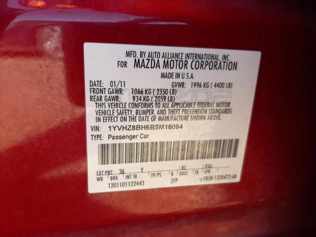 Photo 10 from auction – 2011 MAZDA 6 I with VIN 1YVHZ8BH6B5M16094