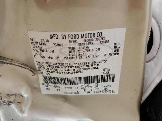 Фото 10 с аукциона – 2010 FORD ESCAPE XLT с VIN 1FMCU9D77AKD44035