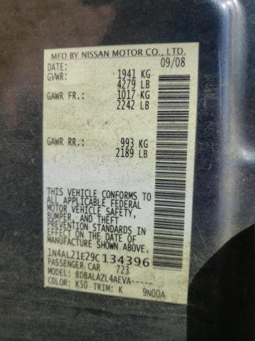 Photo 10 from auction – 2009 NISSAN ALTIMA 2.5 with VIN 1N4AL21E29C134396