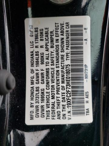 Photo 10 from auction – 2017 HONDA CIVIC EX with VIN 19XFC2F73HE018075