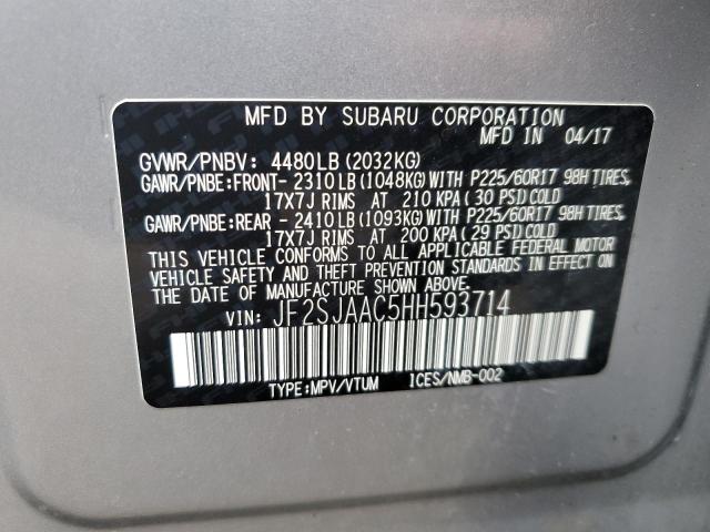 Photo 10 from auction – 2017 SUBARU FORESTER 2 with VIN JF2SJAAC5HH593714