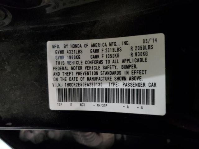 Photo 10 from auction – 2014 HONDA ACCORD SPO with VIN 1HGCR2E50EA223130
