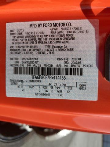 Photo 10 from auction – 2015 FORD MUSTANG GT with VIN 1FA6P8CF7F5414155