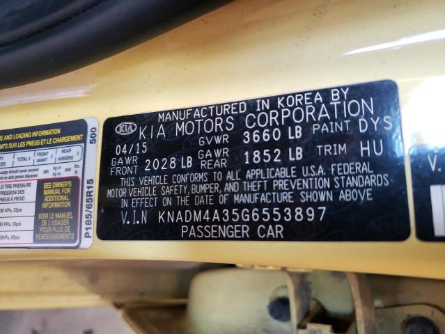 Photo 10 from auction – 2016 KIA RIO LX with VIN KNADM4A35G6553897