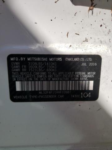 Photo 10 from auction – 2017 MITSUBISHI MIRAGE G4 with VIN ML32F4FJ1HHF10987