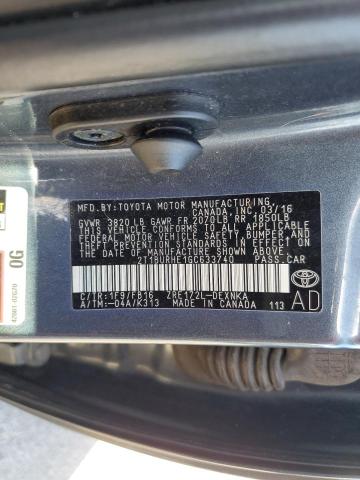 Photo 10 from auction – 2016 TOYOTA COROLLA L with VIN 2T1BURHE1GC633740