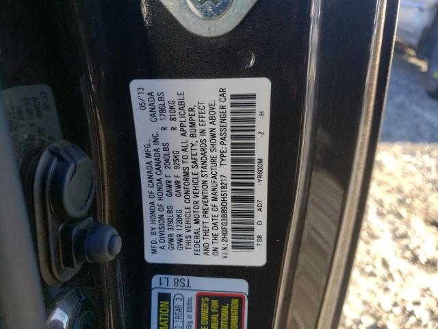Photo 10 from auction – 2013 HONDA CIVIC EX with VIN 2HGFG3B89DH518217