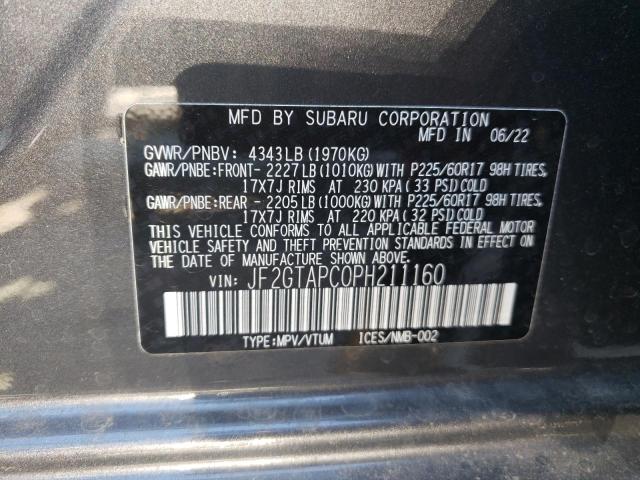 Photo 10 from auction – 2023 SUBARU CROSSTREK with VIN JF2GTAPC0PH211160
