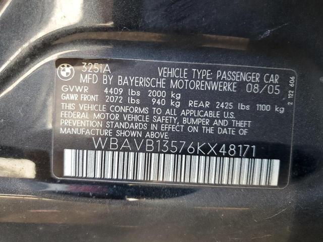 Photo 10 from auction – 2006 BMW 325 I with VIN WBAVB13576KX48171