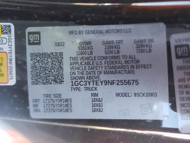 Photo 10 from auction – 2022 CHEVROLET SILVERADO with VIN 1GC3YTEY9NF255675