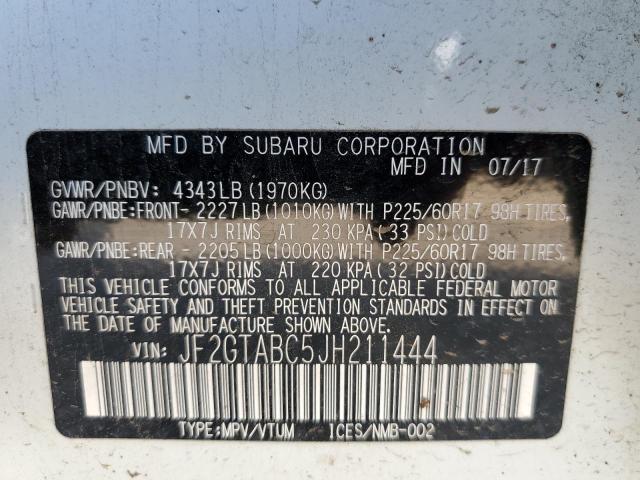 Photo 10 from auction – 2018 SUBARU CROSSTREK with VIN JF2GTABC5JH211444