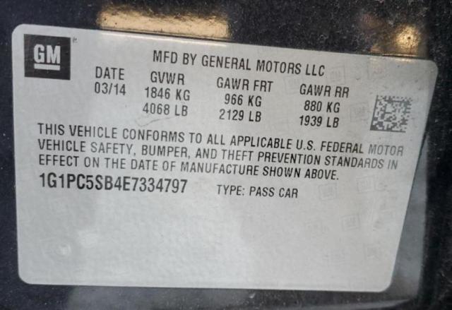 Photo 10 from auction – 2014 CHEVROLET CRUZE LT with VIN 1G1PC5SB4E7334797