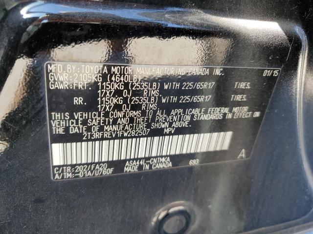 Photo 10 from auction – 2015 TOYOTA RAV4 XLE with VIN 2T3RFREV1FW282507