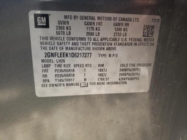 Photo 10 from auction – 2013 CHEVROLET EQUINOX LT with VIN 2GNFLEEK1D6217277