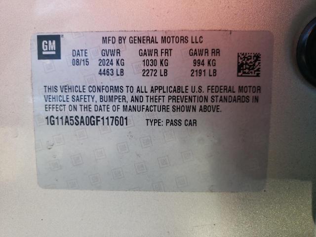 Photo 10 from auction – 2016 CHEVROLET MALIBU LIM with VIN 1G11A5SA0GF117601