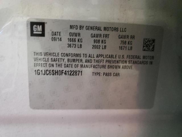 Photo 10 from auction – 2015 CHEVROLET SONIC LT with VIN 1G1JC6SH0F4122871