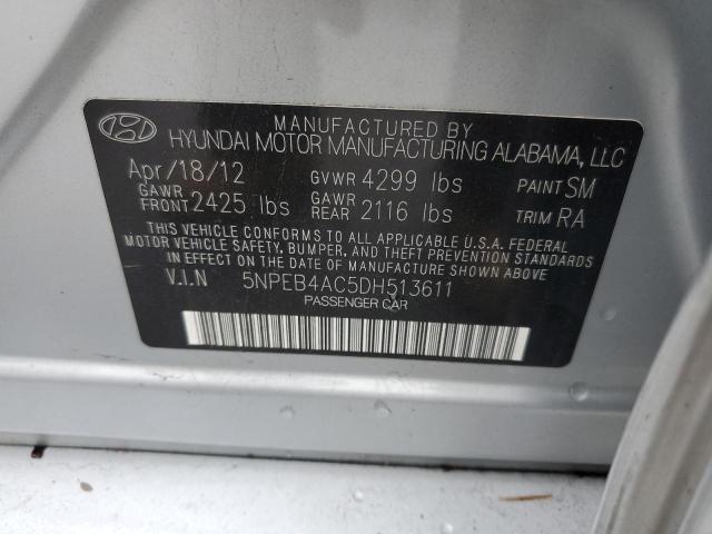 Photo 10 from auction – 2013 HYUNDAI SONATA with VIN 5NPEB4AC5DH513611