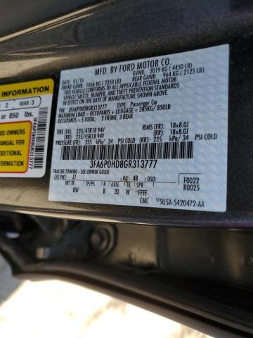 Photo 10 from auction – 2016 FORD FUSION SE with VIN 3FA6P0HD8GR313777
